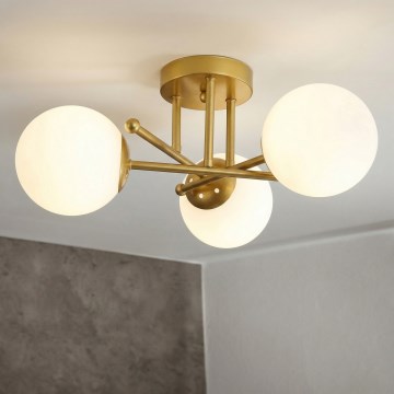 Brilagi - Plafonnier MALIVA 3xE14/15W/230V doré/blanc
