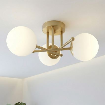 Brilagi - Plafonnier MALIVA 3xE14/15W/230V doré/blanc