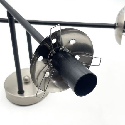 Brilagi - Plafonnier MALIVA 4xE14/15W/230V chrome mat/verre fumé