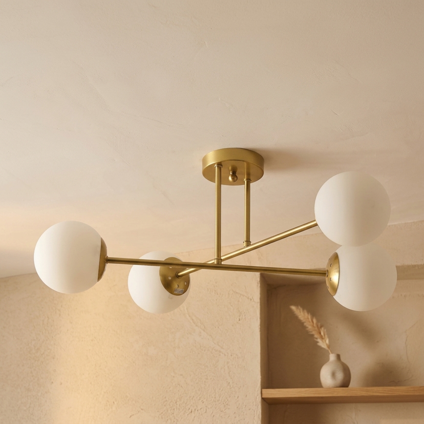 Brilagi - Plafonnier MALIVA 4xE14/15W/230V doré/blanc