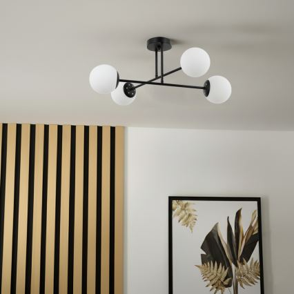 Brilagi - Plafonnier MALIVA 4xE14/15W/230V noir/blanc