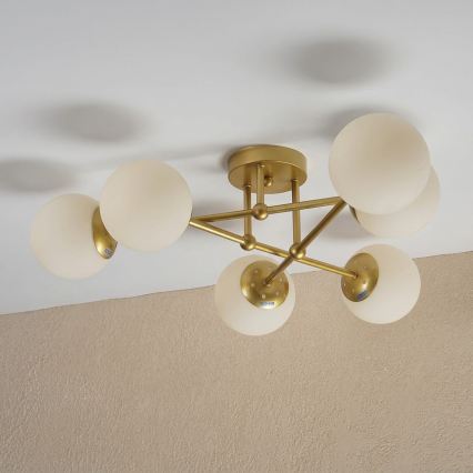 Brilagi - Plafonnier MALIVA 6xE14/15W/230V doré/blanc