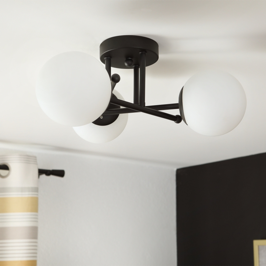 Brilagi - Plafonnier MALIVA à montage en surface 3xE14/15W/230V noir/blanc