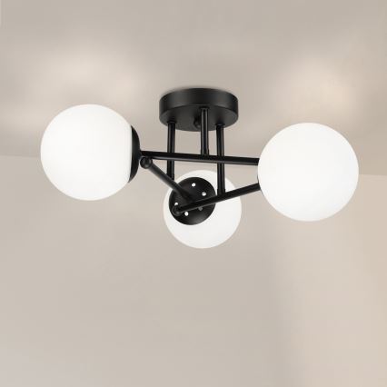Brilagi - Plafonnier MALIVA à montage en surface 3xE14/15W/230V noir/blanc