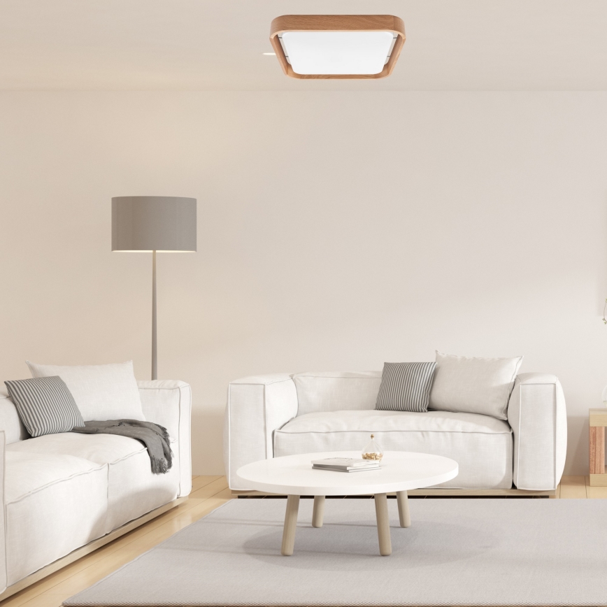 Brilagi - Plafonnier MANAROLA CUBIC LED/24W/230V 3000-6500K chêne + Télécommande
