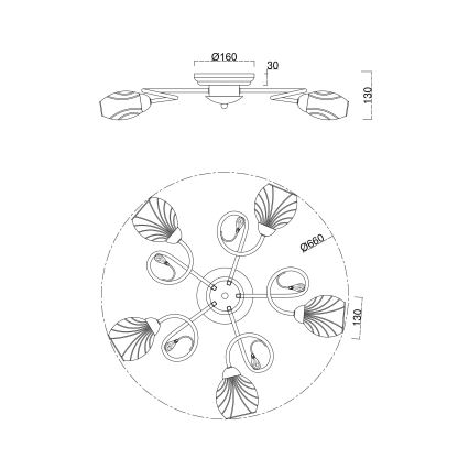 Brilagi - Plafonnier MEGAPOLIS 5xE14/60W/230V chrome brillant