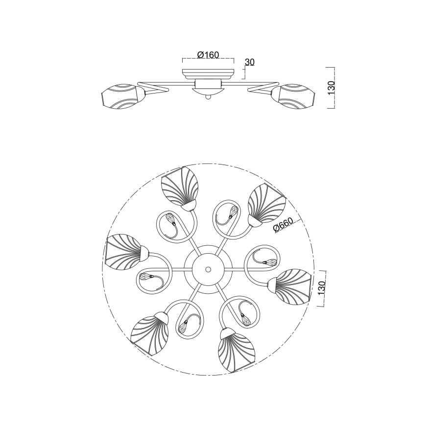 Brilagi - Plafonnier MEGAPOLIS 6xE14/60W/230V chrome brillant
