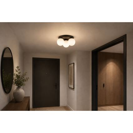 Brilagi - Plafonnier MILO 3xE27/60W/230V Ø 35 cm noir