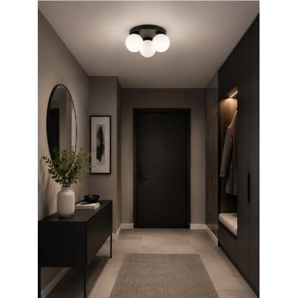 Brilagi - Plafonnier MILO 3xE27/60W/230V Ø 35 cm noir