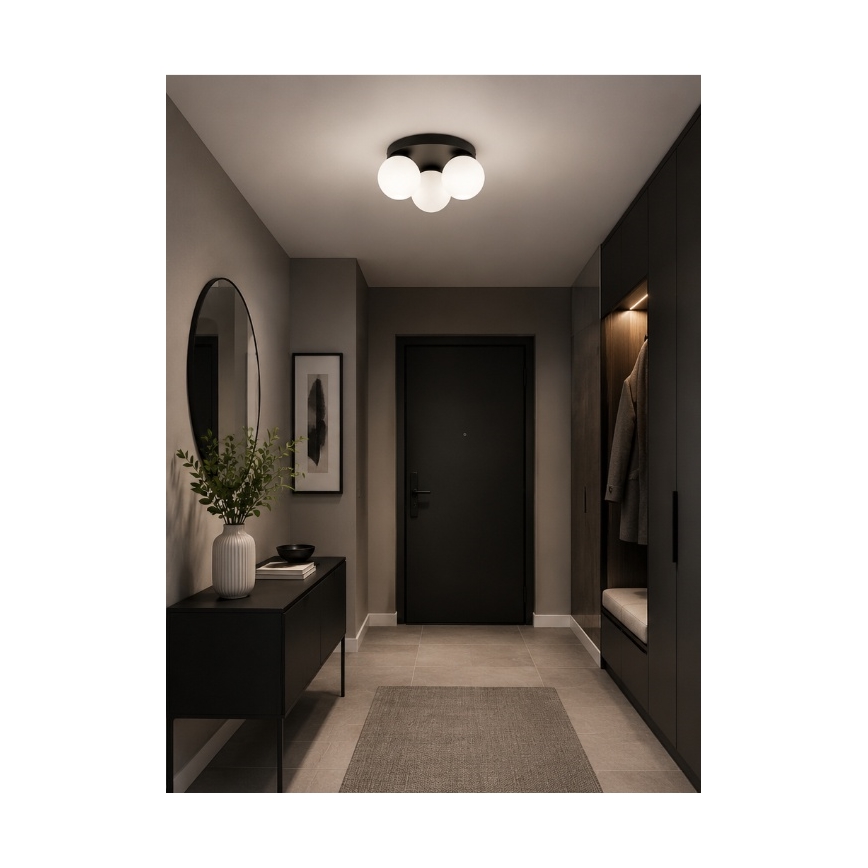 Brilagi - Plafonnier MILO 3xE27/60W/230V Ø 35 cm noir