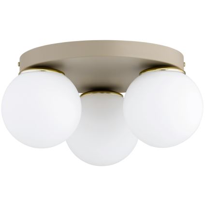 Brilagi - Plafonnier MILO ECRU 3 x E27 / 60 W / 230 V Ø 35 cm beige/doré