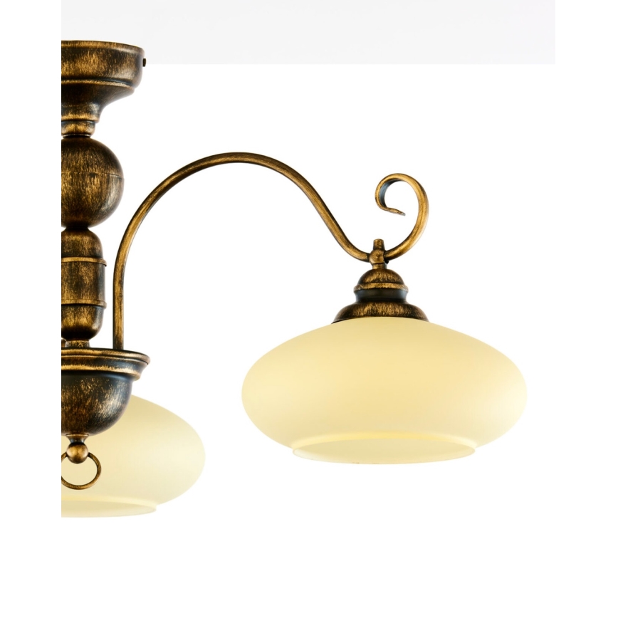 Brilagi - Plafonnier MOLLERO 3xE27/15W/230V Ø 84 cm bronze/patine