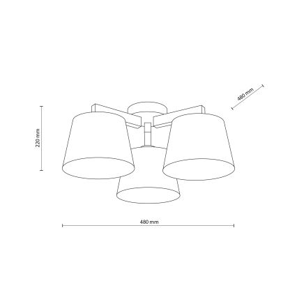 Brilagi - Plafonnier monté en surface LATTE 3xE27/15W/230V pin/blanc