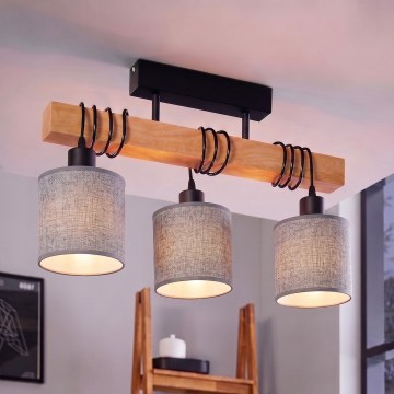Brilagi - Plafonnier NUBILA 3xE27/60W/230V pin/gris