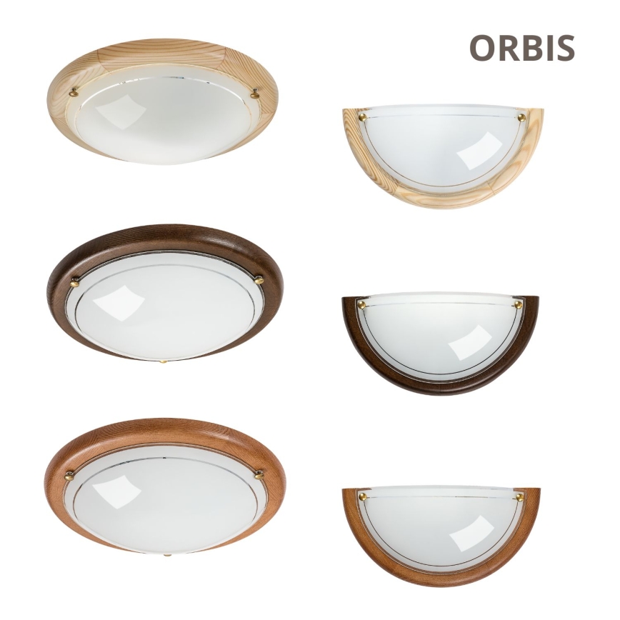 Brilagi - Plafonnier ORBIS 1xE27/60W/230V Ø 30 cm en pin