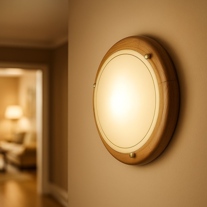 Brilagi - Plafonnier ORBIS 2xE27/60W/230V Ø 38 cm en pin