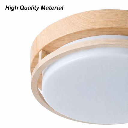 Brilagi - Plafonnier ORINO 2xE27/40W/230V diam. 27 cm décor bois/chêne