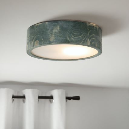 Brilagi - Plafonnier PINO 1xE27/15W/230V en pin vert, Ø 27,5 cm