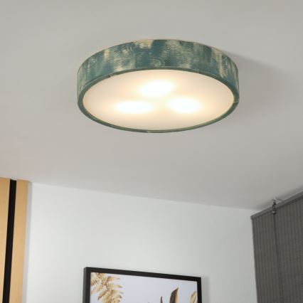 Brilagi - Plafonnier PINO 3xE27/15W/230V, pin/vert, Ø 47,5 cm