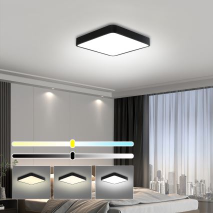 Brilagi - Plafonnier POOL LED/36W/230V 3000/4500/6000K 40x40 cm noir