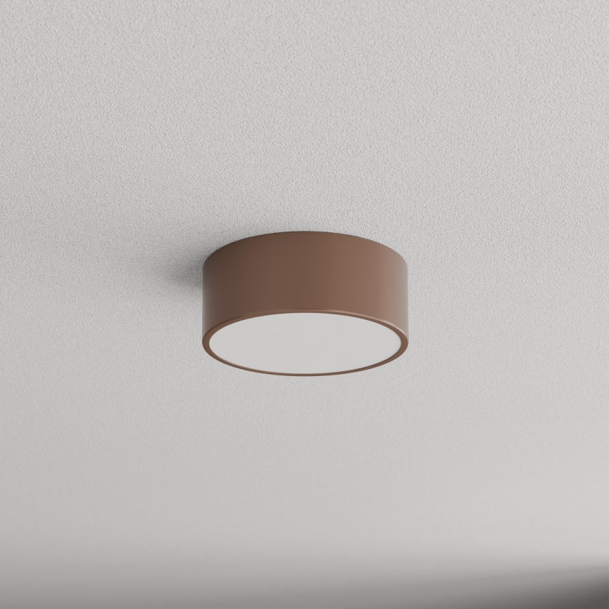 Brilagi - Plafonnier de salle de bains CLARE avec détecteur de mouvement et détecteur crépusculaire 1xE27/24W/230V Ø 20 cm marron IP54