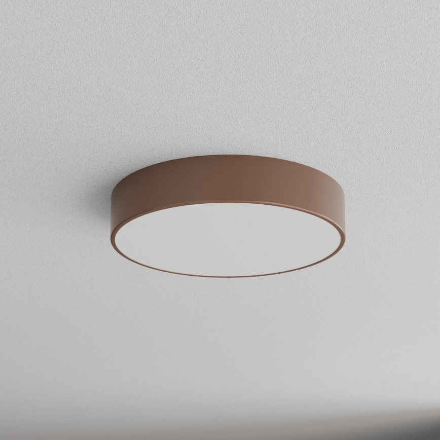 Brilagi - Plafonnier pour salle de bains CLARE Ø 40 cm 3xE27/24W/230V, marron, avec capteur de mouvement et capteur crépusculaire, IP54