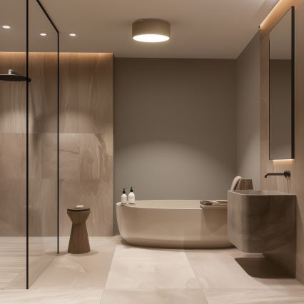 Brilagi - Plafonnier pour salle de bains POOL 2xE27/15W/230V Ø 30 cm IP54 beige
