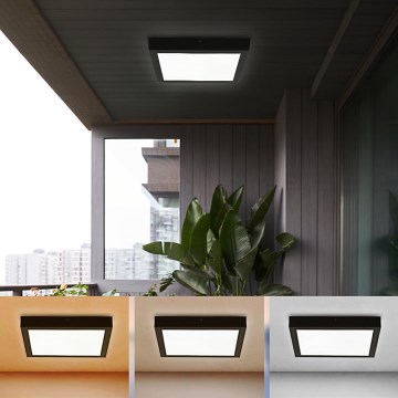 Brilagi - Plafonnier salle de bain FRAME LED/24W/230V 30x30 cm 3000/4000/6000K IP44 noir