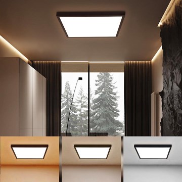 Brilagi - Plafonnier salle de bain FRAME LED/50W/230V 60x60 cm 3000/4000/6000K IP44 noir