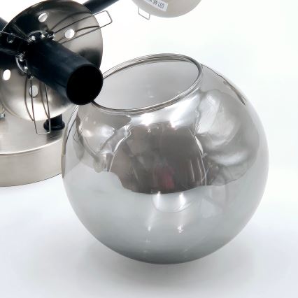 Brilagi - Plafonnier semi-encastré MALIVA 6xE14/15W/230V chrome mat/fumé