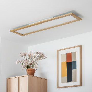 Brilagi - Plafonnier SLIMFRAME WOOD LED/58W/230V 124x34 cm marron