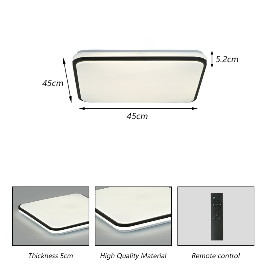 Brilagi - Plafonnier LED dimmable SMART LED/36W/230V 53x53 cm 3000-6000K Wi-Fi Tuya Beacon + télécommande