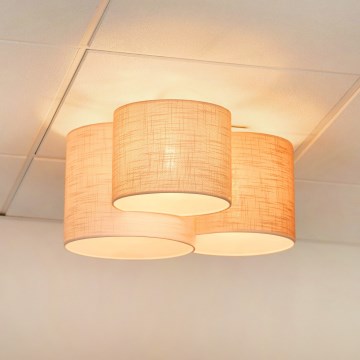 Brilagi - Plafonnier SNAKE 3xE27/15W/230V 50x57 cm gris/crème