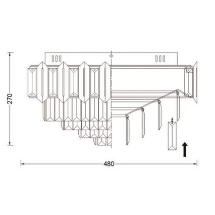 Brilagi - Plafonnier SPECTRA 5xE14/40W/230V Ø 48 cm doré