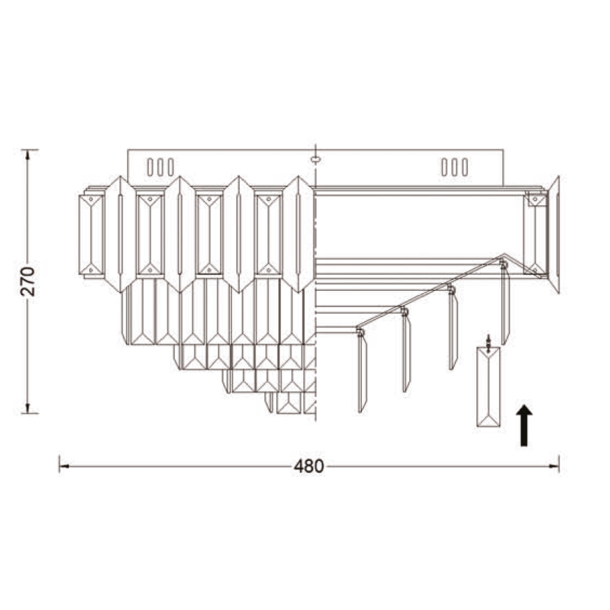 Brilagi - Plafonnier SPECTRA 5xE14/40W/230V Ø 48 cm doré