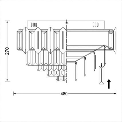 BRILAGI - Plafonnier SPECTRA 5xE14/40W/230V Ø 48 cm, noir