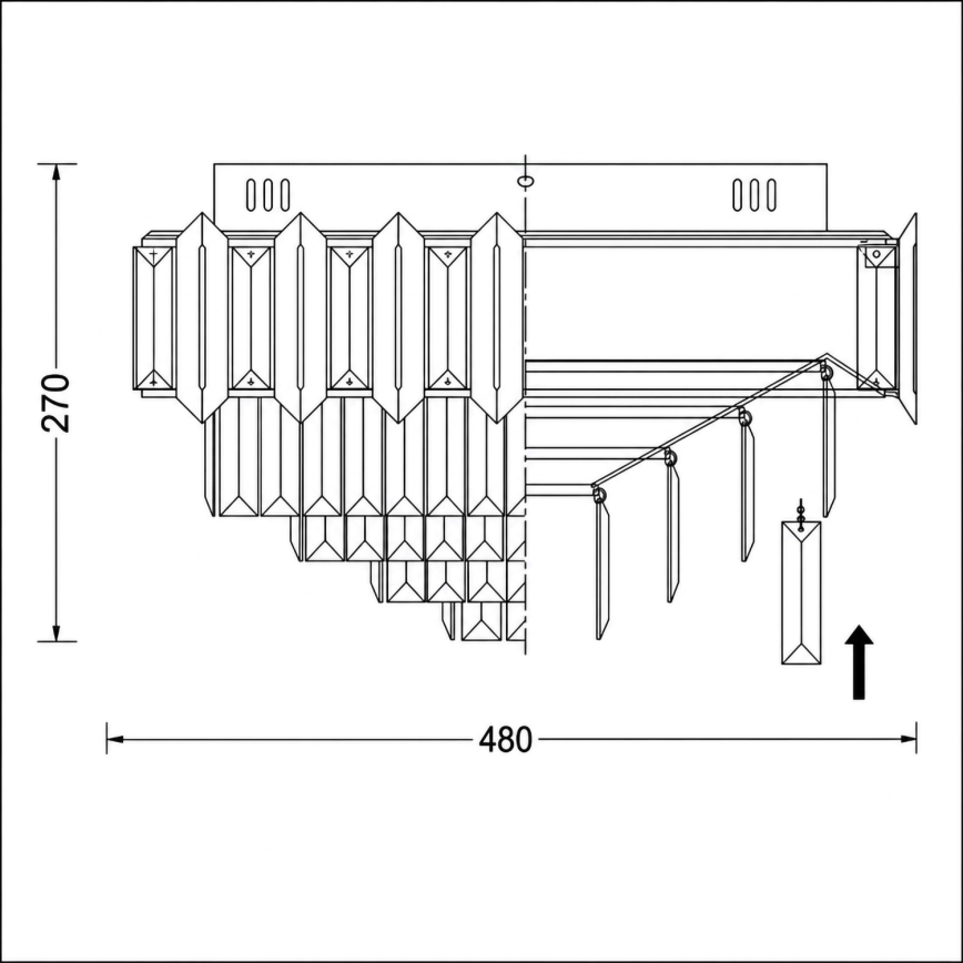 BRILAGI - Plafonnier SPECTRA 5xE14/40W/230V Ø 48 cm, noir