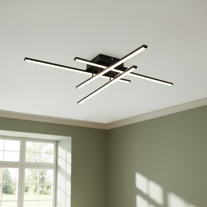 Brilagi - Plafonnier LED STRIPES LED/37W/230V 68x68 cm noir