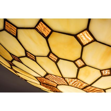 Brilagi - Plafonnier Tiffany en vitrail DORAN 2xE27/60W/230V