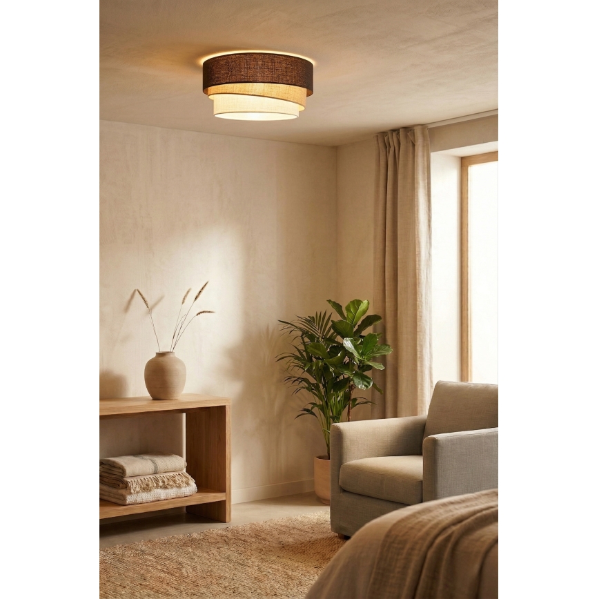 Brilagi - Plafonnier TRIO 1xE27/60W/230V Ø 40 cm marron/beige/blanc