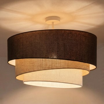 Brilagi - Plafonnier TRIO 3xE27/60W/230V Ø 60 cm marron/beige/blanc
