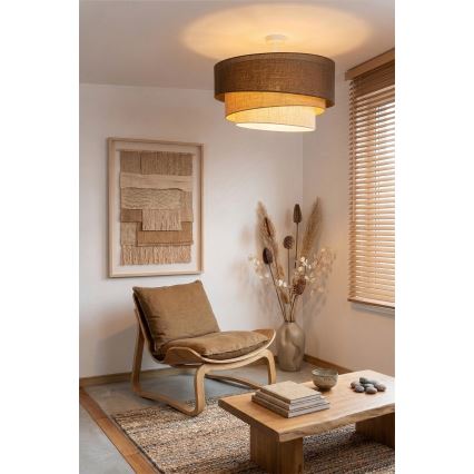 Brilagi - Plafonnier TRIO 3xE27/60W/230V Ø 60 cm marron/beige/blanc