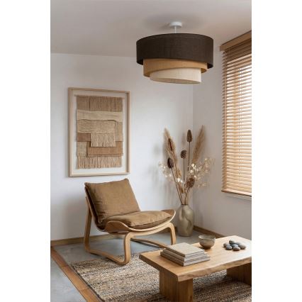 Brilagi - Plafonnier TRIO 3xE27/60W/230V Ø 60 cm marron/beige/blanc