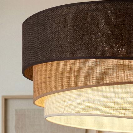Brilagi - Plafonnier TRIO 3xE27/60W/230V Ø 60 cm marron/beige/blanc
