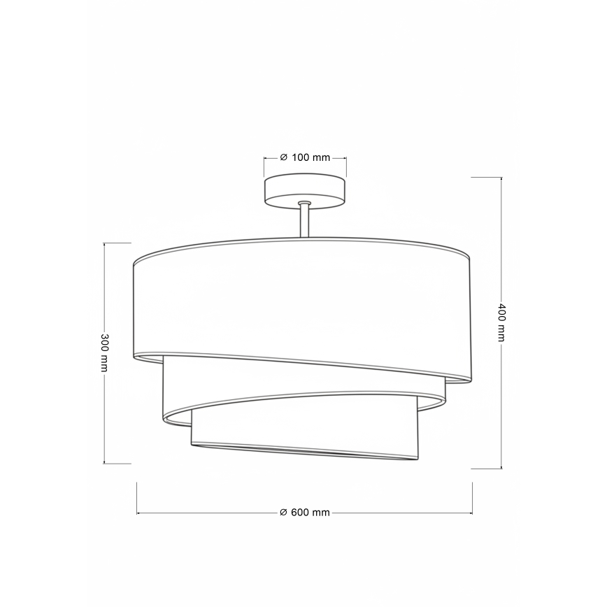 Brilagi - Plafonnier TRIO 3xE27/60W/230V Ø 60 cm marron/beige/blanc