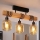 Brilagi - Plafonnier WOOD GLASS 3xE27/60W/230V pin/noir/brun fumé