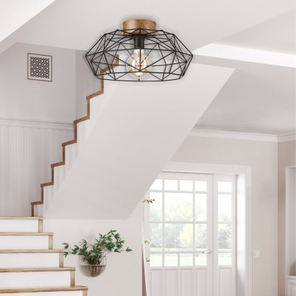 Brilagi - Plafonnier WOODY BASKET 1xE27/60W/230V Ø 40 cm chêne