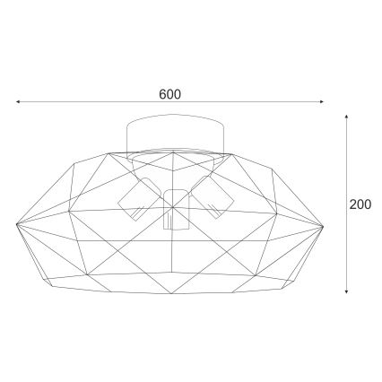 Brilagi - Plafonnier WOODY BASKET 3xE27/60W/230V Ø 60 cm chêne