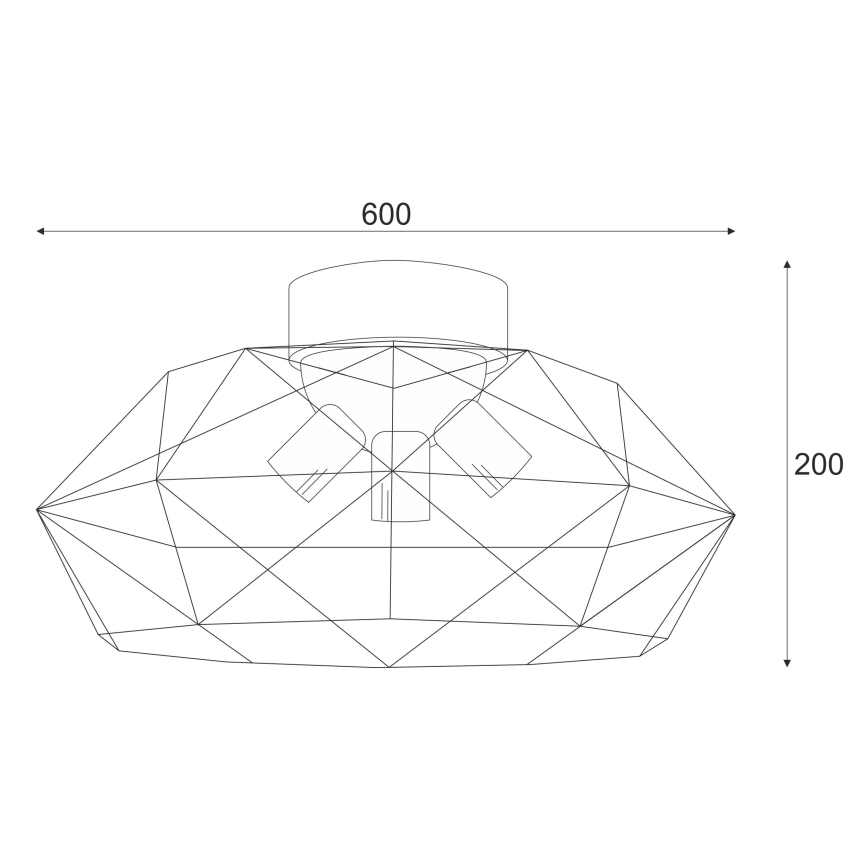 Brilagi - Plafonnier WOODY BASKET 3xE27/60W/230V Ø 60 cm chêne