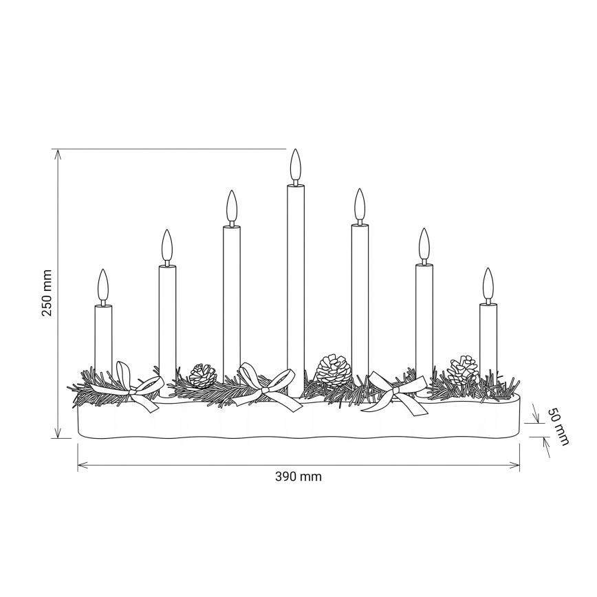 BRILAGI - portacandele natalizio a LED 7xLED/2xAA bianco
